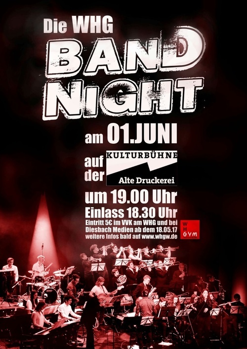 Plakat zur Band-Night 2017